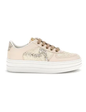 Sneakers beige con fiori e suola platform L9952C9761 33 - Laura Biagiotti - FashionsVida