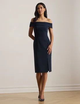 Vestido midi de cóctel con hombros al descubierto - Lauren Ralph Lauren - FashionsVida