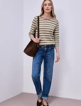 Gestreiftes Shirt female Braun - Street One - FashionsVida