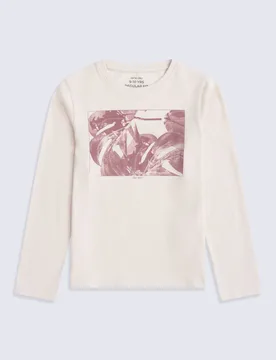 Harper Kids Long Sleeve Graphic T-Shirt - Off White - Animal - FashionsVida