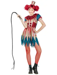 Horrorclown Kostüm für Damen Halloweenkostüm bunt - female