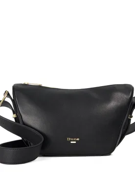 Womens Accessories Delicately - Suede Shoulder Bag - Black Leather - One Size - Dune london - FashionsVida
