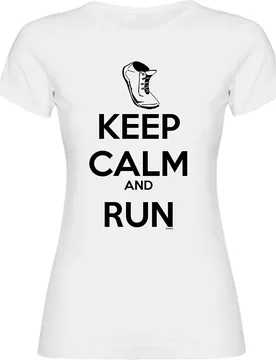 Maglietta A Maniche Corte Keep Calm And Run White S - Kruskis - FashionsVida