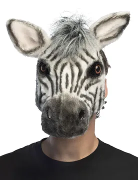 Tiermaske Plüsch Zebra Halbmaske für Erwachsene - BOLAND BV - FashionsVida