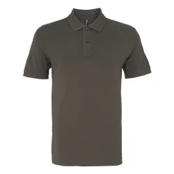 Mens Plain Short Sleeve Polo Shirt (Slate) - Multicolour Cotton - Size Medium