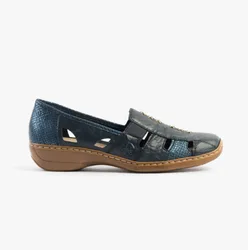 Womens Shoes Blue Leather - Size Uk 6.5