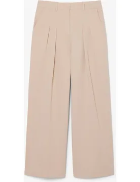 Pantalón de mujer chino de corte amplio de tela de gabardina de mujer elástica - Lacoste - FashionsVida