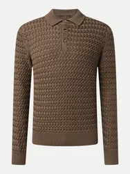 Wollpullover Ramiro mit Polo-Kragen Braun M
