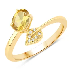 Womens Khushi Female Sterling Silver Ring - Gold - Size P