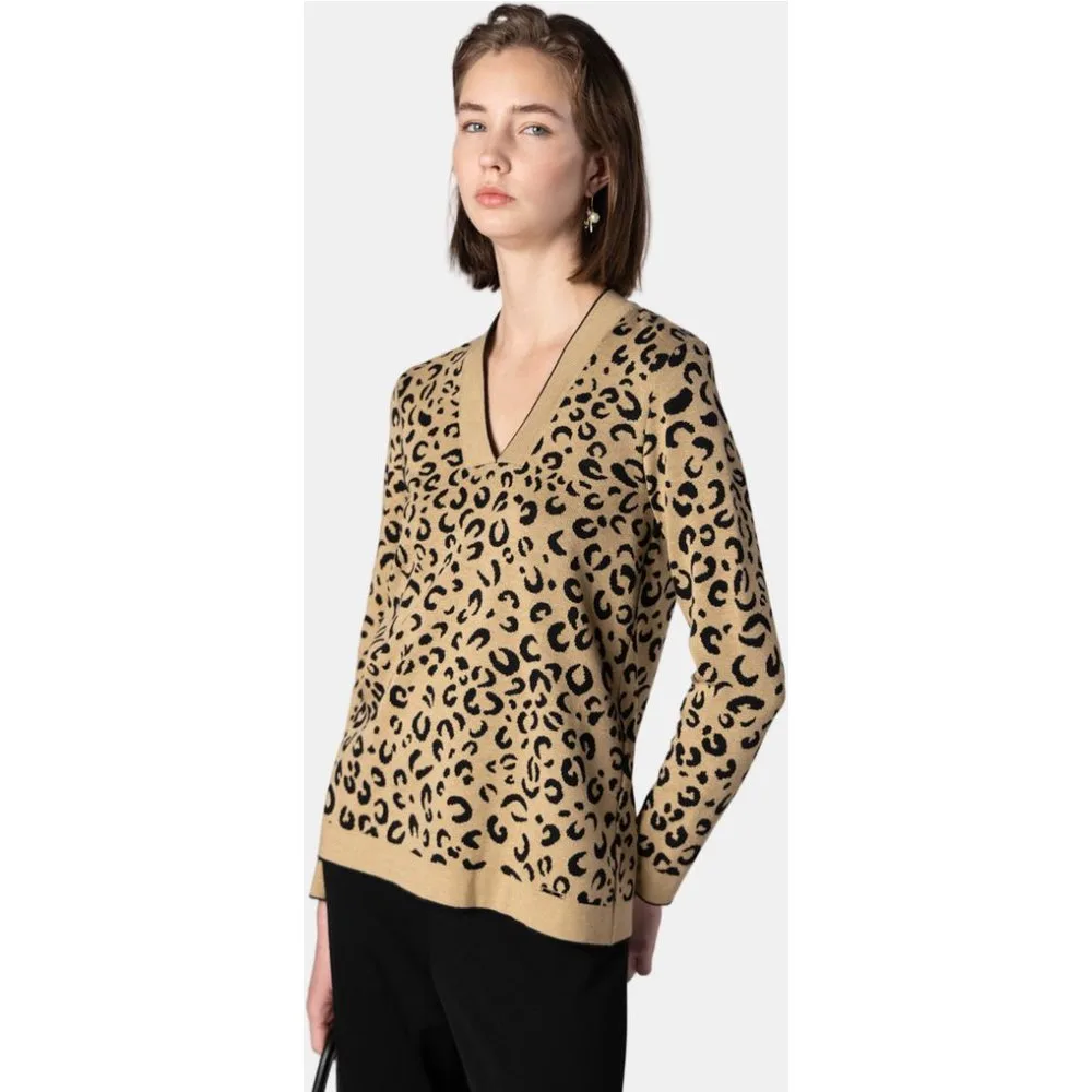 Jersey de mujer de punto Jacquard animal print - Naulover - FashionsVida
