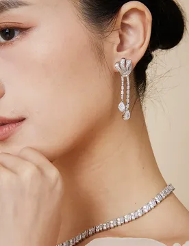 Designer Collection Style Long Earrings Women Lady Inlay Cubic Zircon Bowknot Tassels Eardrop - Aliexpress - FashionsVida