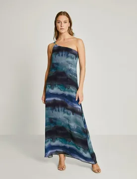 Vestido midi de un tirante con estampado tie dye - Trucco - FashionsVida