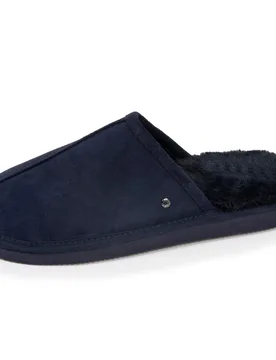 Chaussons mules Cuir Marine fourrées marine 42 - Isotoner - FashionsVida