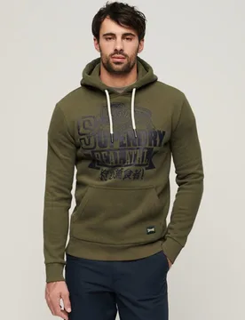 Superdry Herren Klassisches Athletic Hoodie Grün - Größe: M - 89.99 - FashionsVida