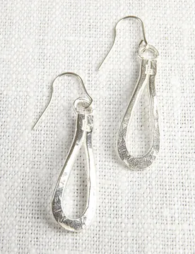 Recycled Silver Wave Earrings - La Jewellery - FashionsVida