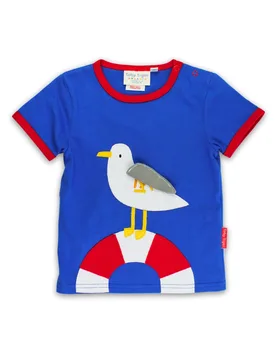 Kids 100% Cotton Seagull Short-Sleeved T-Shirt - Toby Tiger - FashionsVida