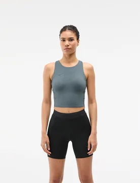 Women's Elaro Crop Bra in Faded Navy, Size Large - HOKA - FashionsVida