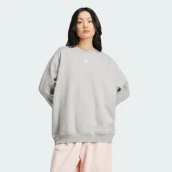 Felpa Essentials Fleece Long Oversized Crew XL Medium Grey Heather