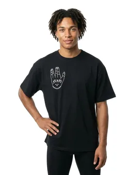 Maglietta A Maniche Corte Peace Within The Glitzy Grillz Regular Black S - Grimey - FashionsVida