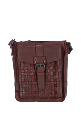 Womens 'Tramonto' Vintage Woven Crossbody Bag - Chestnut - One Size