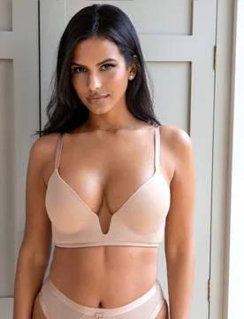 U Wire Push Up Plunge Multiway Bra (B-F) Sand female - Pour Moi - FashionsVida