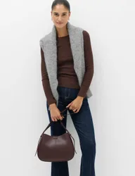 Cotton Rich Ribbed Slim Fit Top Dark Chocolate female