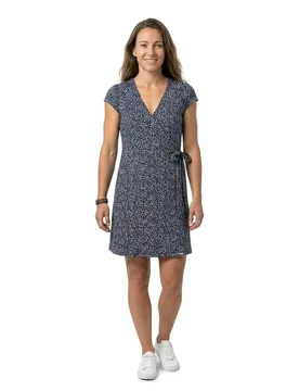 Robe à Manches Courtes Athletic Essential Wrap Navy Ditsy XL - Superdry - FashionsVida