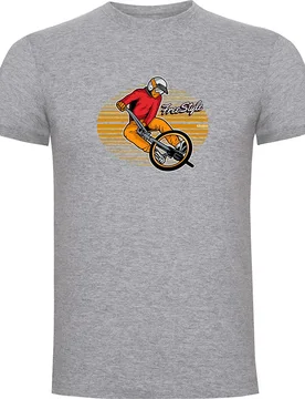 Maglietta A Maniche Corte Freestyle Rider Heather Grey - Kruskis - FashionsVida