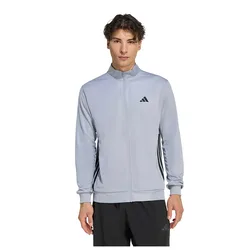 Sweat-shirt à Zip Workout Essentials All-set 3 Stripes Knit Halo Silver / Black S