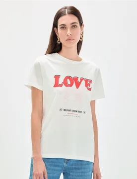 Camiseta de mujer leopardo de perfil LOVE - Lola Casademunt - FashionsVida