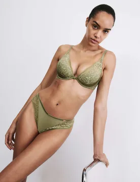 Silk & Lace Miami Knickers Olive female - ROSIE - FashionsVida