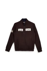 Felpa marrone con zip in 100% cotone TMF2650 L