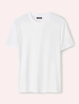 T-Shirt mit Leinen, normale Größen, Farbe Weiß, 56, hochwertige Leinenmischung kühl und atmungsaktiv Herren - Walbusch - FashionsVida