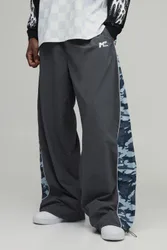 Mens Tall Extreme Parachute Camo Panel Track Pants - Grey - Size Medium