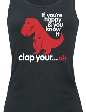 Top - Sad T-Rex - S bis XL - für Damen - Größe L - schwarz - Frauen - female - Goodie Two Sleeves - FashionsVida