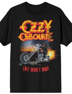T-Shirt - Life Wont Wait - S bis 4XL - für Männer - Größe M - schwarz - Lizenziertes Merchandise! - Männer - male - Ozzy Osbourne - FashionsVida