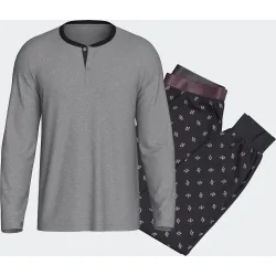 Pijama de punto de hombre con puños en algodón