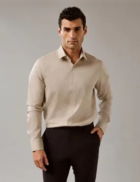 Camisa Hombre cuello elástico ajustado - Calvin Klein - FashionsVida