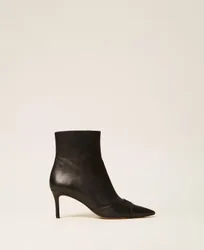 Twinset Bottines en cuir avec logo