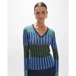 Jersey de mujer canales bicolor