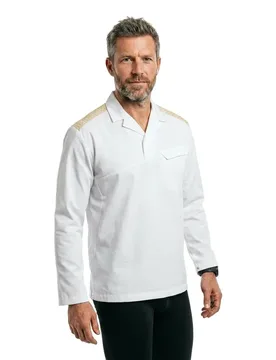 Chemise à Manches Longues Food & Care 20252 White / Curry Gold M - MASCOT - FashionsVida