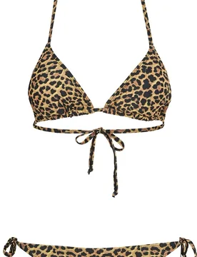 Bikini-Set - Ladies Leo Bikini - S bis XL - für Damen - Größe S - braun/schwarz - Frauen - female - Urban classics - FashionsVida