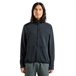 Grid Half Zip Fleece Black Melange M Men