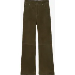 Zadig & Voltaire - Pantalón de mujer de ante recto y cintura alta