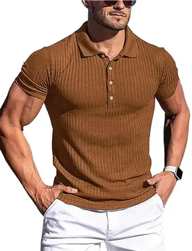New Summer Solid Stripe Fitness Elasticity Short Sleeve Polo For Men Fashion Stand Collar Mens Shirts - Aliexpress - FashionsVida