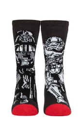 Mens 1 Pair SOCKSHOP Disney Star Wars 1.6 TOG Lite Darth Vader and Storm Trooper Thermal Socks Black 6-11 - Black - Size: 6-11 Mens