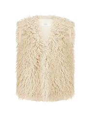 Gilet in pelliccia sintetica beige 36