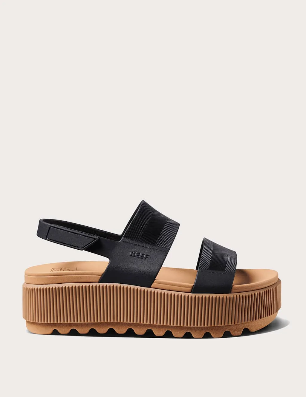 Water Vista Ankle Strap Flatform Sandals Black female - Reef - FashionsVida