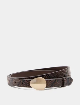 Snake Print Jeans Belt Brown Mix female - M&S - FashionsVida