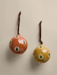 Pack Cotton Mache Glossy Baubles Multi